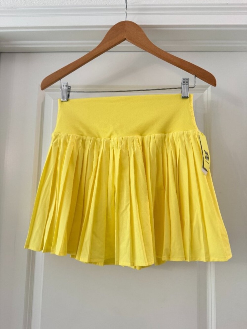 LOFT Bright Yellow Pleated Mini Skirt